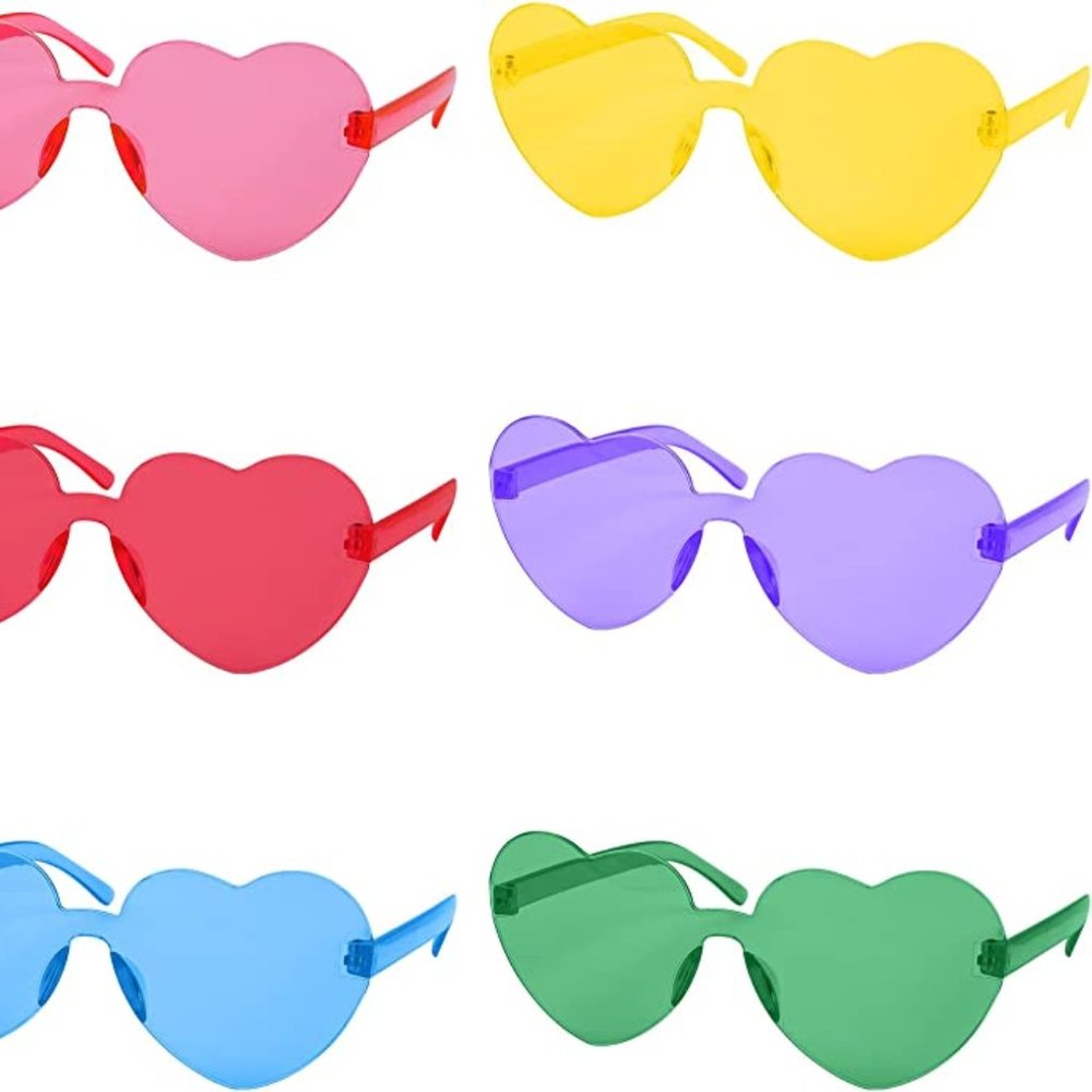 10 Ct Heart Shaped Rimless Sunglasses